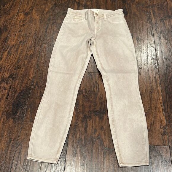L’AGANCEMargot Skinny Jeans tan color with glitter high rise size 26